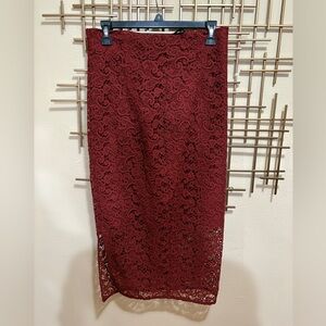 Zara Lace Midi Skirt